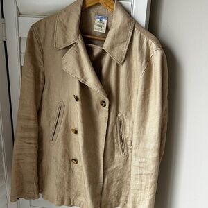 Malo Beige cotton denim Double-Breasted blazer